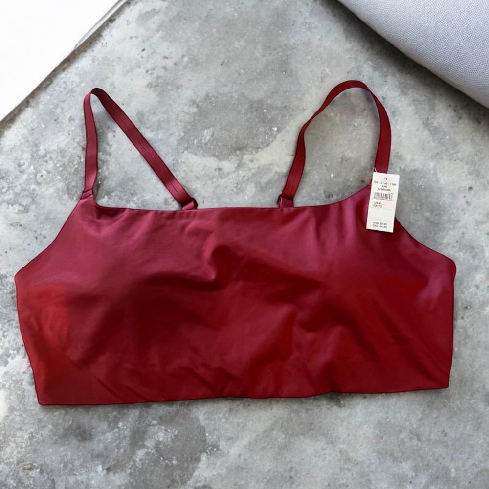 Offline by‎ Aerie Sports Bra XL Burgundy Longline Adjustable Straps NWT